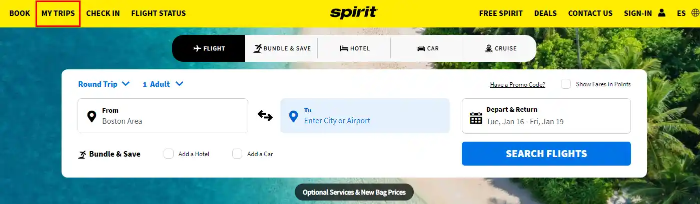 Steps to change Spirit Airlines Flight